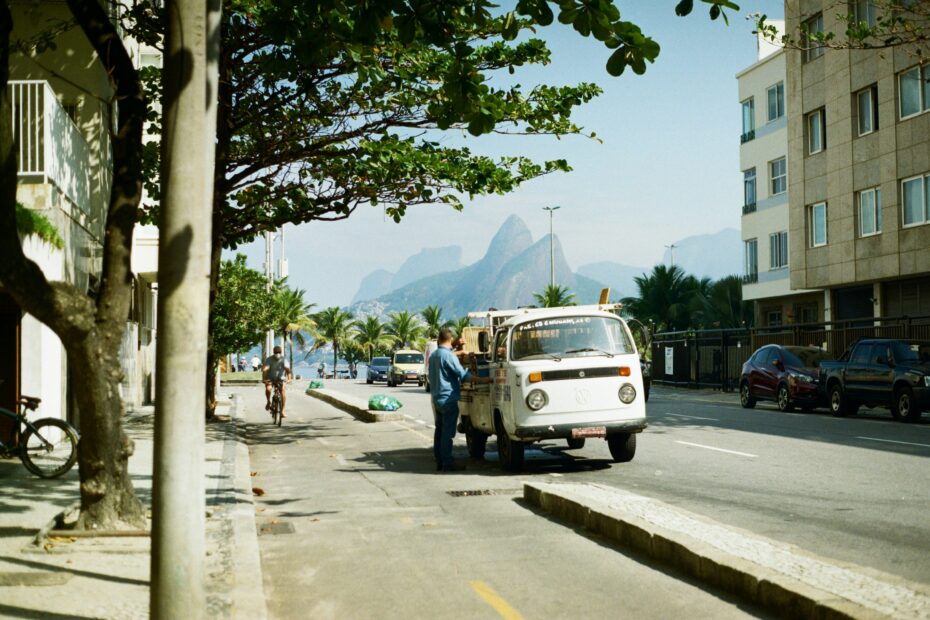 a white van parked on the side of a road